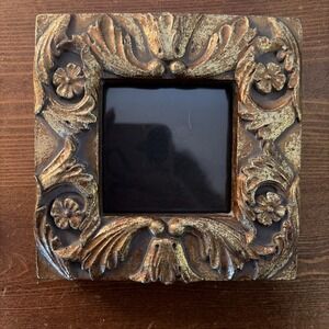 Vintage Brush Gold Tone 5 x 5" Frame For A 3" x 3" Picture